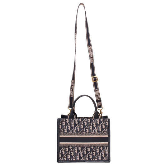DIOR Book Tote Small Oblique Jacquard 2-Way Bag Beige