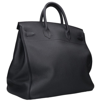 HERMES Haut à Courroies 40 Togo Leather Bag Black Size 40