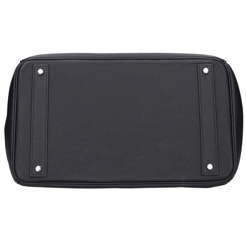 HERMES Haut à Courroies 40 Togo Leather Bag Black Size 40