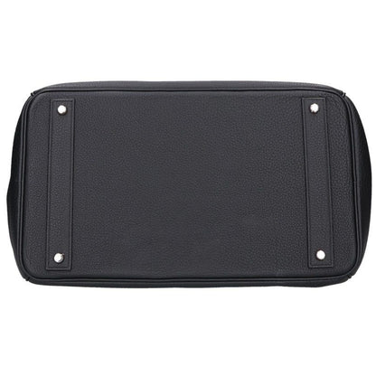 HERMES Haut à Courroies 40 Togo Leather Bag Black Size 40