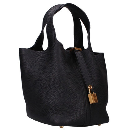 HERMES Picotin Lock PM Clemence Leather Handbag Size PM