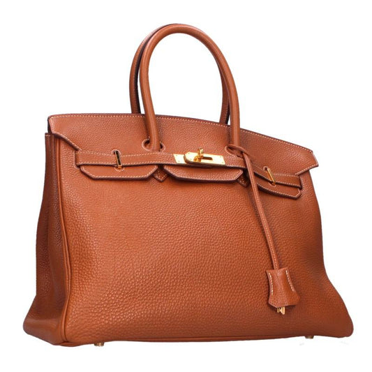 HERMES Birkin 35 Togo Leather Gold Bag Brown