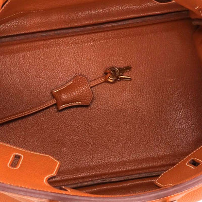 HERMES Birkin 35 Togo Leather Gold Bag Brown