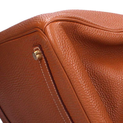 HERMES Birkin 35 Togo Leather Gold Bag Brown