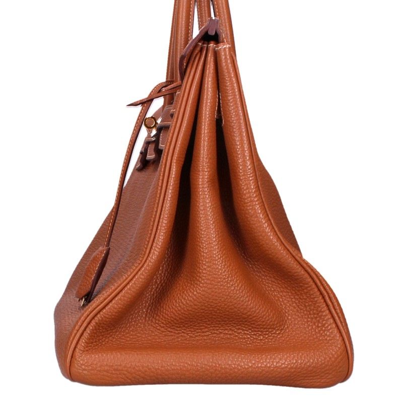 HERMES Birkin 35 Togo Leather Gold Bag Brown