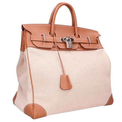 HERMES Haut à Courroies 40 Ficelle Toile Barenia Bag
