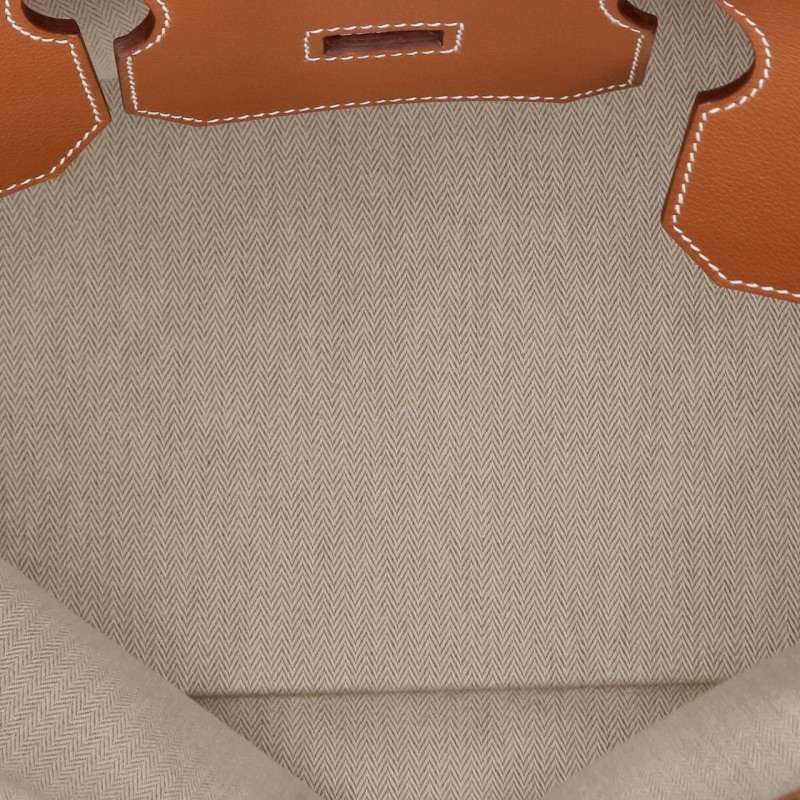 HERMES Haut à Courroies 40 Ficelle Toile Barenia Bag