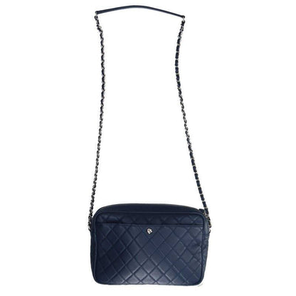 CHANEL Matelasse Lambskin Camera Bag Navy Size ONE SIZE