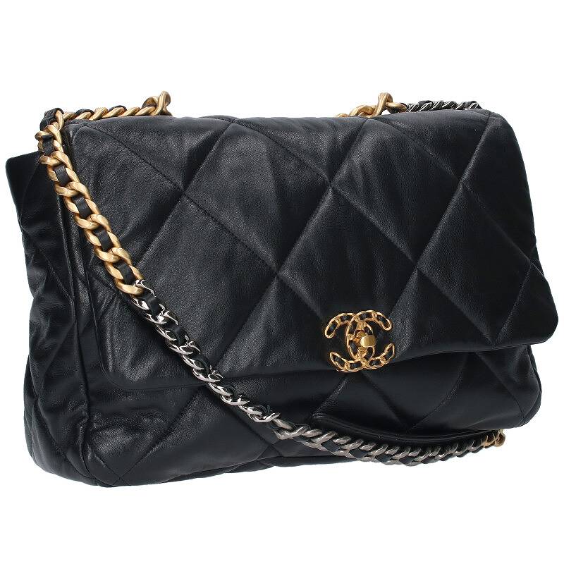 CHANEL 19 Maxi Flap Shiny Lambskin 2-Way Bag Size ONE SIZE