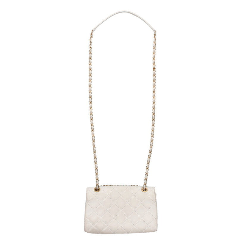 CHANEL Metal Logo Quilted Shoulder Bag