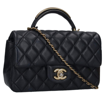 CHANEL Top Handle Mini Flap Chain Shoulder Bag Size ONE SIZE