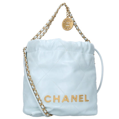 CHANEL 22 Leather Quilted Chain Shoulder Bag Size ONE SIZE