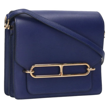 HERMES Roulis Leather Shoulder Bag Purple Size ONE SIZE