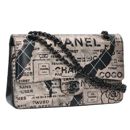 CHANEL Newspaper Matelasse Double Flap Bag Size ONE SIZE
