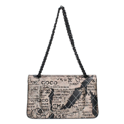 CHANEL Newspaper Matelasse Double Flap Bag Size ONE SIZE