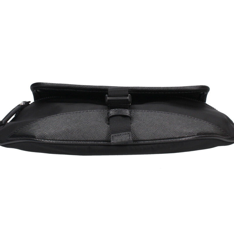 Prada Leather Shoulder Bag Black x Silver