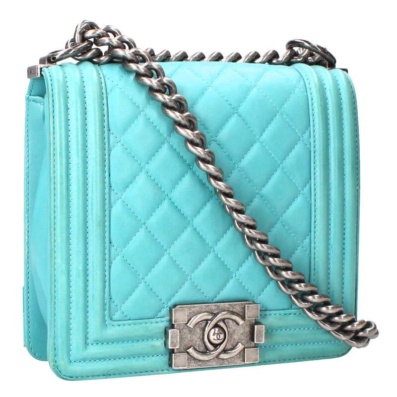 CHANEL Boy Chanel Mini Leather Chain Shoulder Size ONE Green