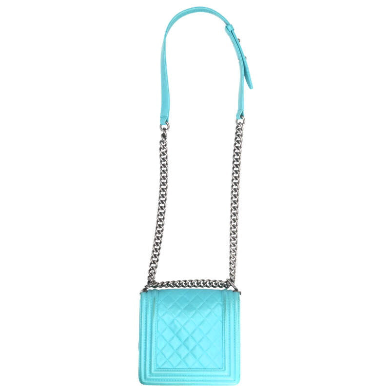 CHANEL Boy Chanel Mini Leather Chain Shoulder Size ONE Green