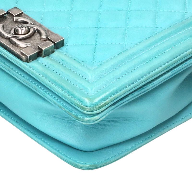 CHANEL Boy Chanel Mini Leather Chain Shoulder Size ONE Green