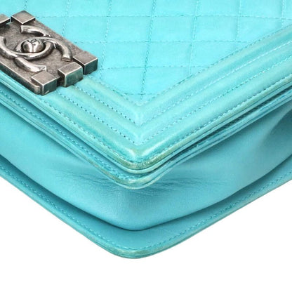 CHANEL Boy Chanel Mini Leather Chain Shoulder Size ONE Green