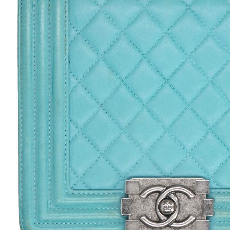 CHANEL Boy Chanel Mini Leather Chain Shoulder Size ONE Green