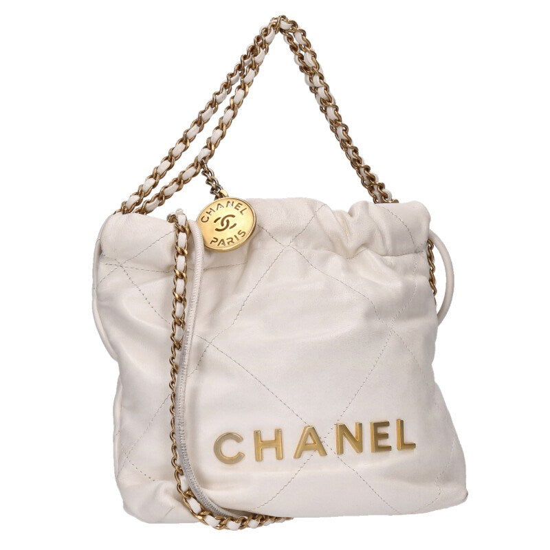 CHANEL 22 Lambskin Chain Leather Shoulder Bag Size ONE SIZE