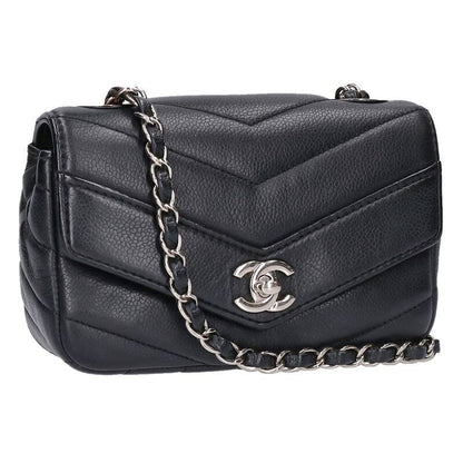 CHANEL Chevron V-Stitch Chain Shoulder Bag Size ONE SIZE