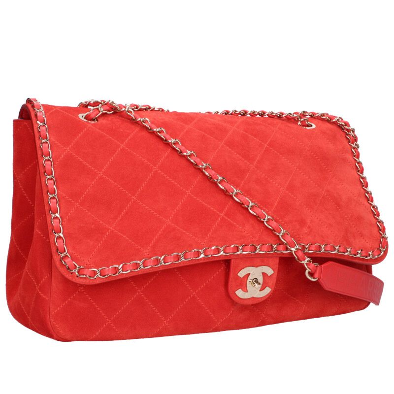 CHANEL Matelassé Classic Double Flap Red/Gold Size ONE SIZE