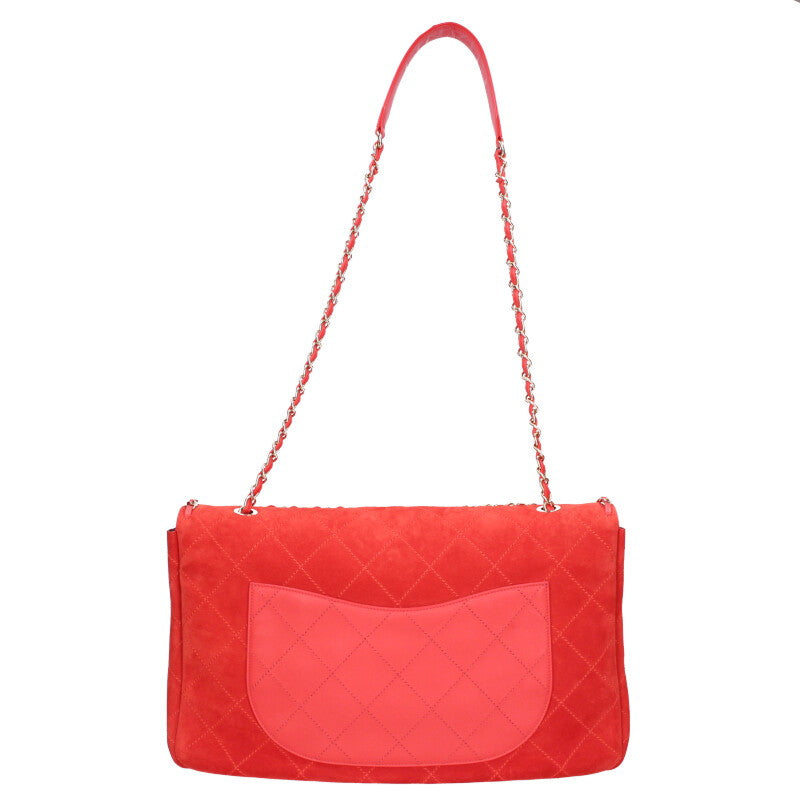 CHANEL Matelassé Classic Double Flap Red/Gold Size ONE SIZE
