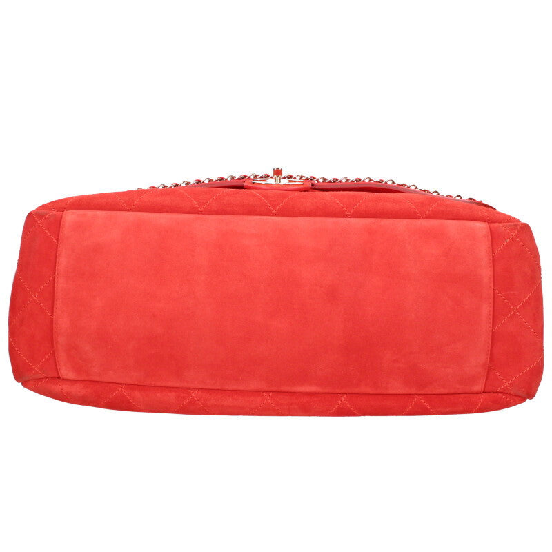 CHANEL Matelassé Classic Double Flap Red/Gold Size ONE SIZE