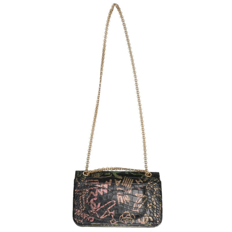 CHANEL 2.55 Graffiti Croc Double Flap Bag Size ONE SIZE