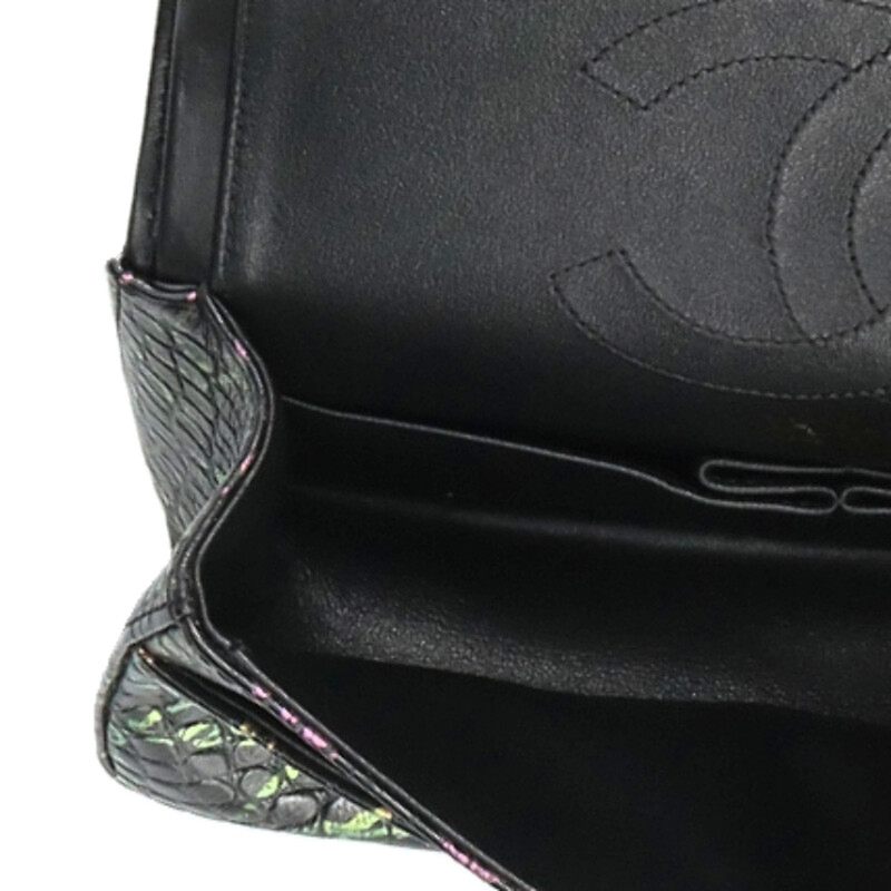 CHANEL 2.55 Graffiti Croc Double Flap Bag Size ONE SIZE