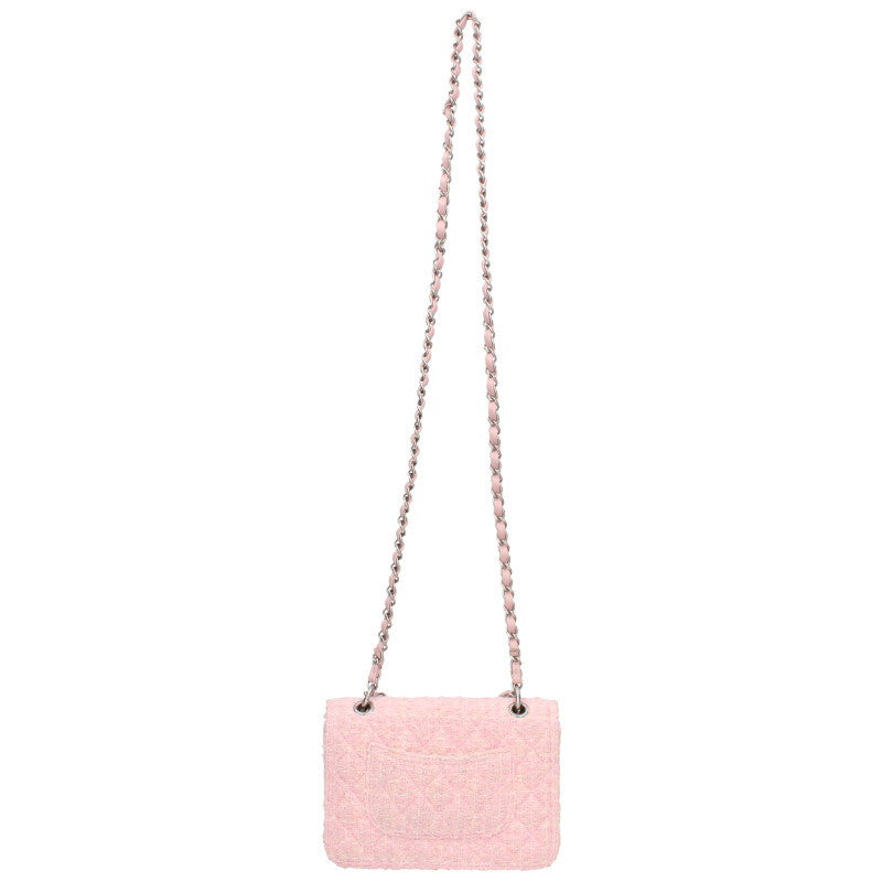 CHANEL Mini Matelassé Tweed Bag Pink Size ONE SIZE