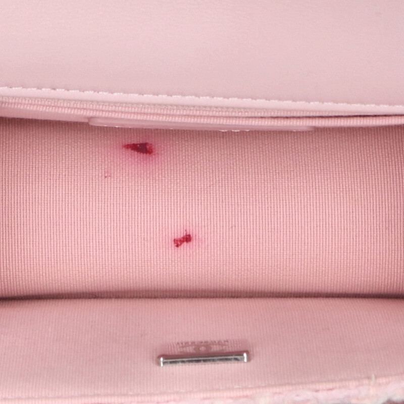 CHANEL Mini Matelassé Tweed Bag Pink Size ONE SIZE