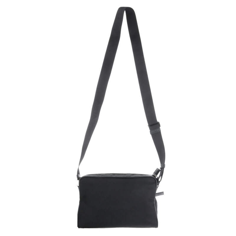 PRADA Re-Nylon Saffiano Leather Shoulder Bag Size ONE Black