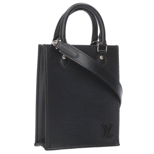 LOUISVUITTON Petite Sac Plat Epi Leather Black Size ONE SIZE