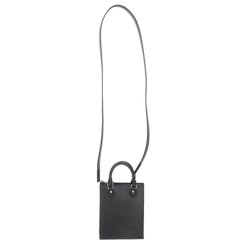 LOUISVUITTON Petite Sac Plat Epi Leather Black Size ONE SIZE