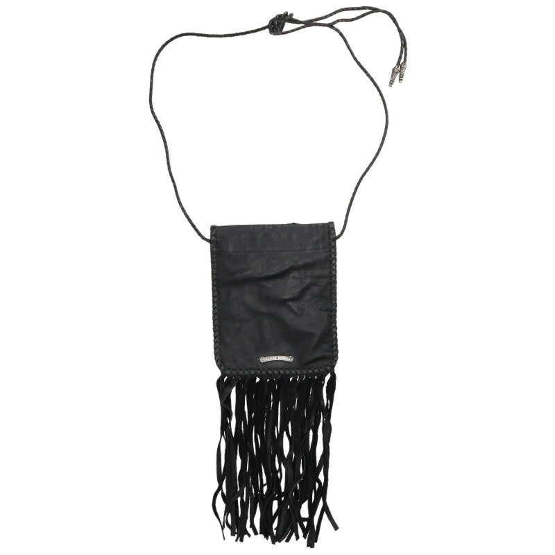 Chrome Hearts Hippie Fringe Leather Bag Black Size ONE SIZE