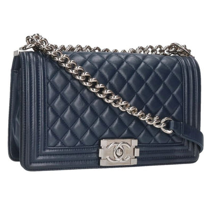 CHANEL Boy Chanel 25 Lambskin Chain Bag Size ONE SIZE