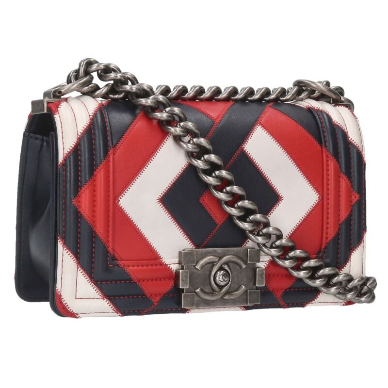 CHANEL Boy Chanel 20 Argyle Patchwork Chain Size ONE SIZE