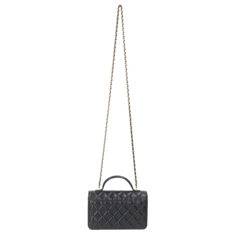 CHANEL Chain Wallet Shoulder Bag Black/Gold Size ONE SIZE