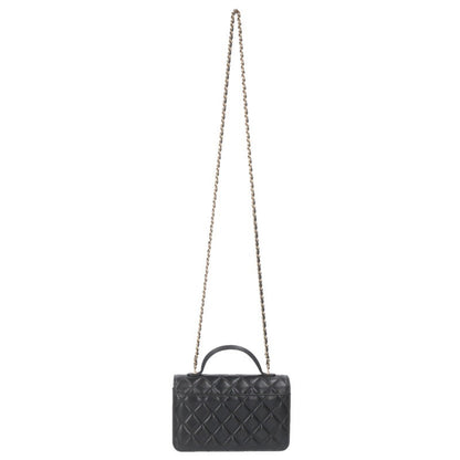 CHANEL Chain Wallet Shoulder Bag Black/Gold Size ONE SIZE