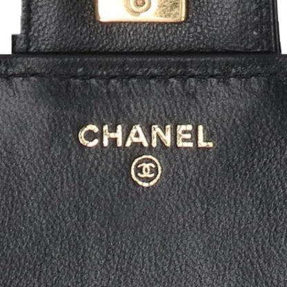 CHANEL Chain Wallet Shoulder Bag Black/Gold Size ONE SIZE
