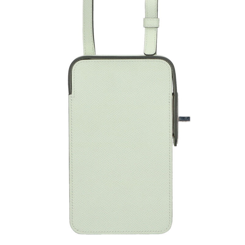 HERMES Acabox Silver HW Mobile Case Shoulder Size ONE SIZE