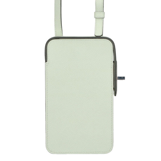 HERMES Acabox Silver HW Mobile Case Shoulder Size ONE SIZE