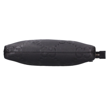 GUCCI Jumbo GG Leather Shoulder Bag Black Size ONE SIZE