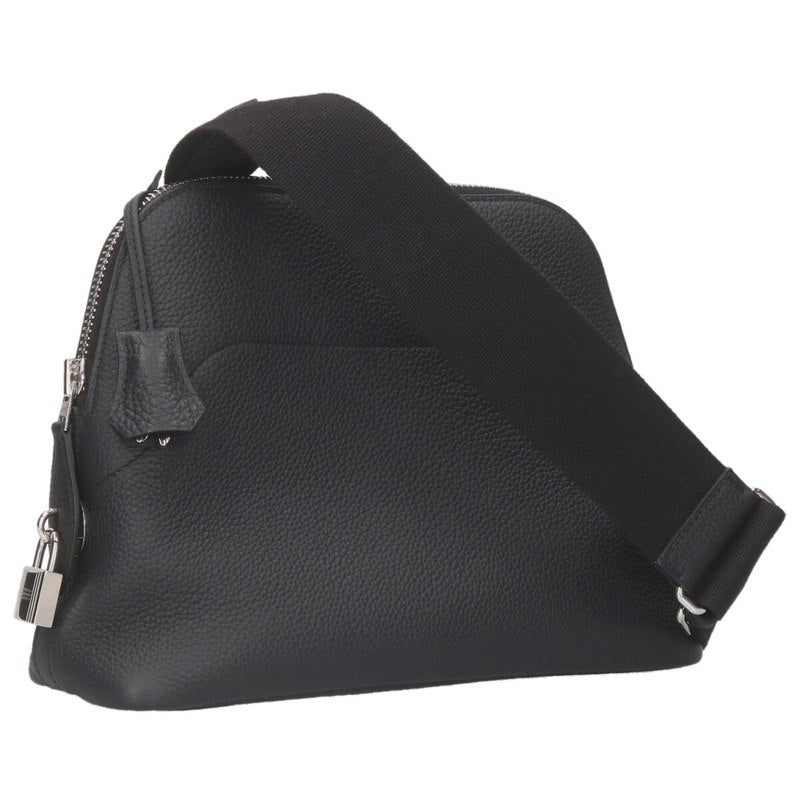 HERMES Bolide Togo Messenger Bag Black/Silver Size ONE SIZE