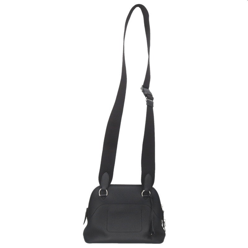 HERMES Bolide Togo Messenger Bag Black/Silver Size ONE SIZE