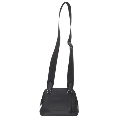 HERMES Bolide Togo Messenger Bag Black/Silver Size ONE SIZE