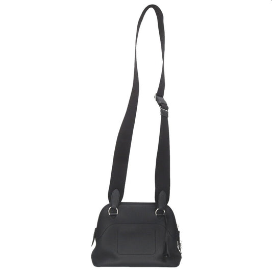 HERMES Bolide Togo Messenger Bag Black/Silver Size ONE SIZE